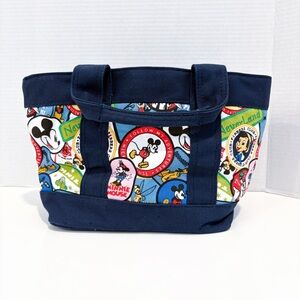 Vintage Disney canvas tote with patch pattern